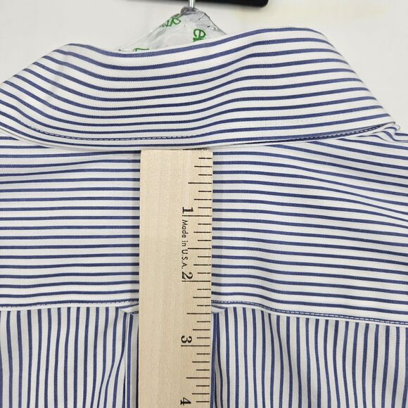 Roundtree & Yorke Shirt Mens 16 1/2 35 Blue Striped‎ EZ Wash Gold Label Business - Picture 5 of 10